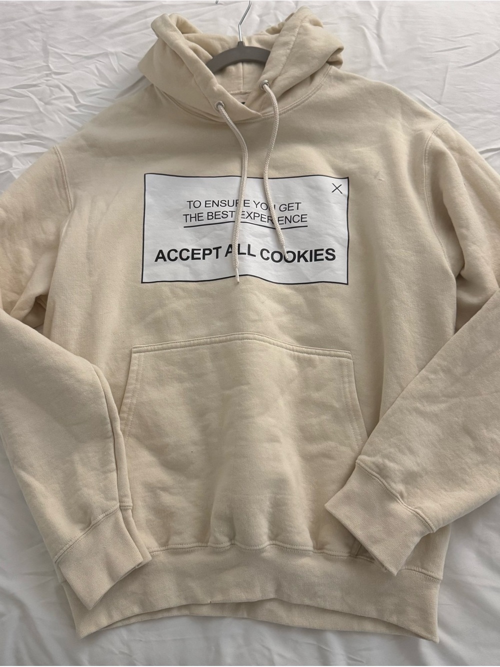 Men's Cream Crewneck Hoodie